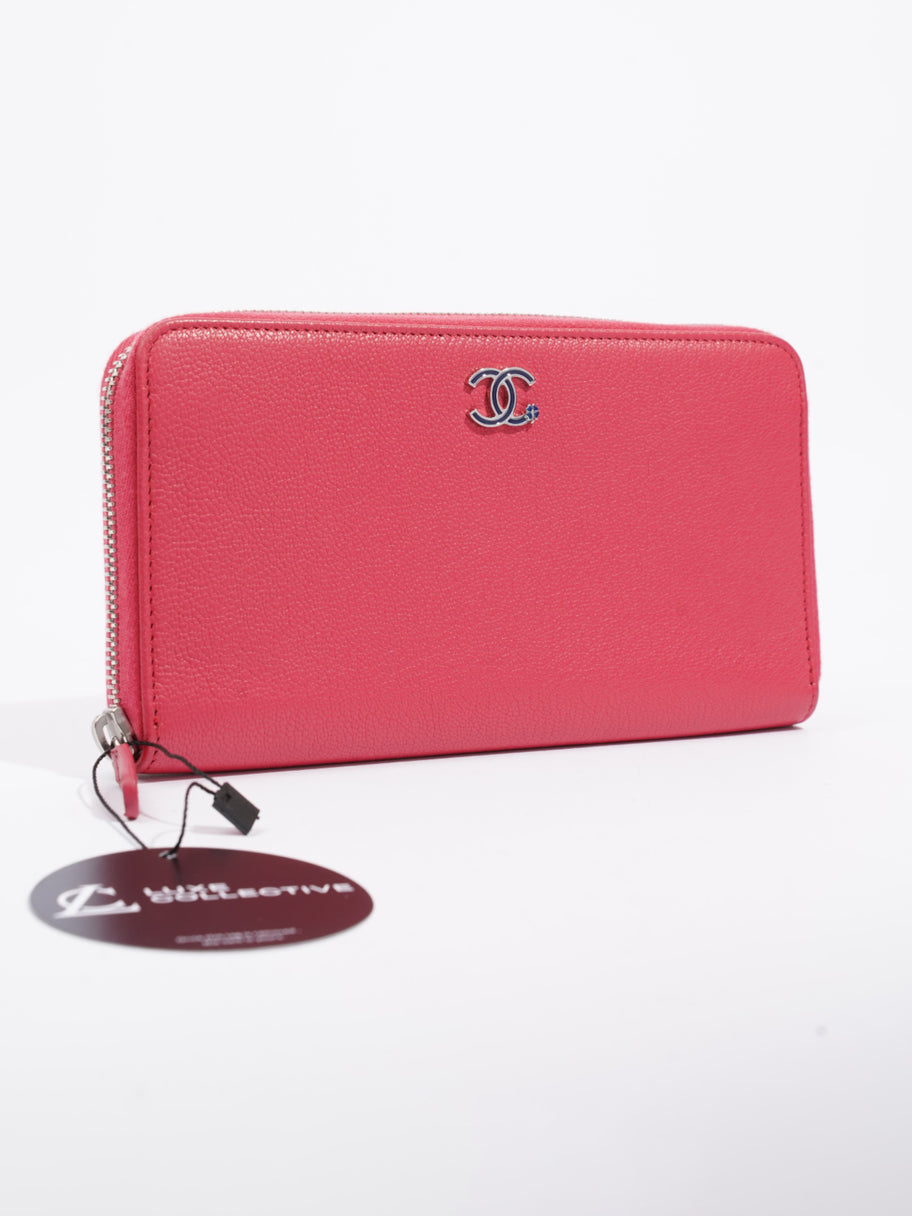 Chanel Zipped Lucky Clover Wallet Pink / Blue Leather Image 9