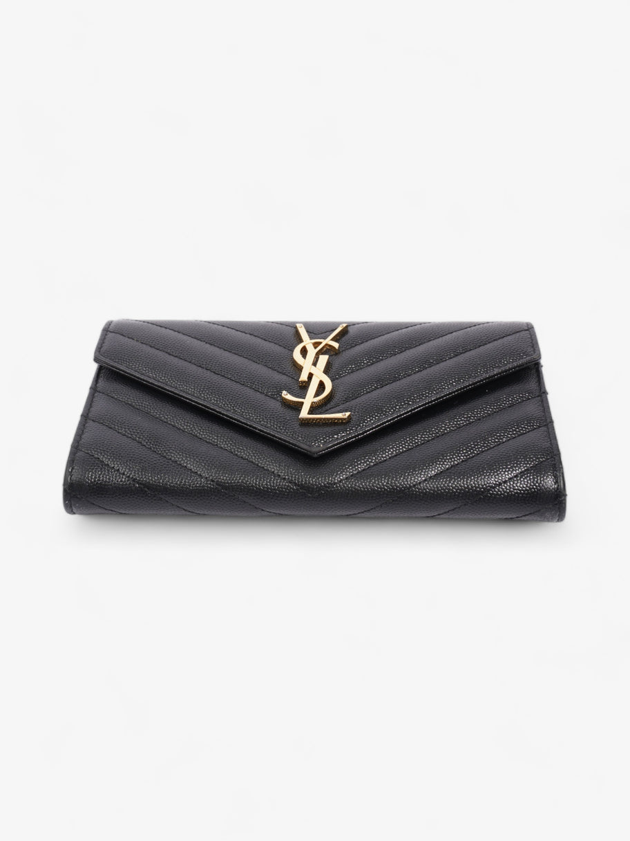 Saint Laurent Envelope Wallet Black Grained Leather Image 5