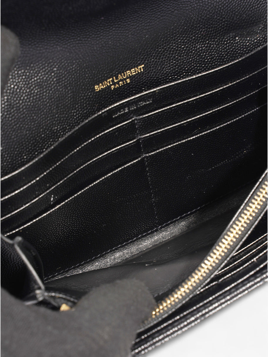 Saint Laurent Envelope Wallet Black Grained Leather Image 8