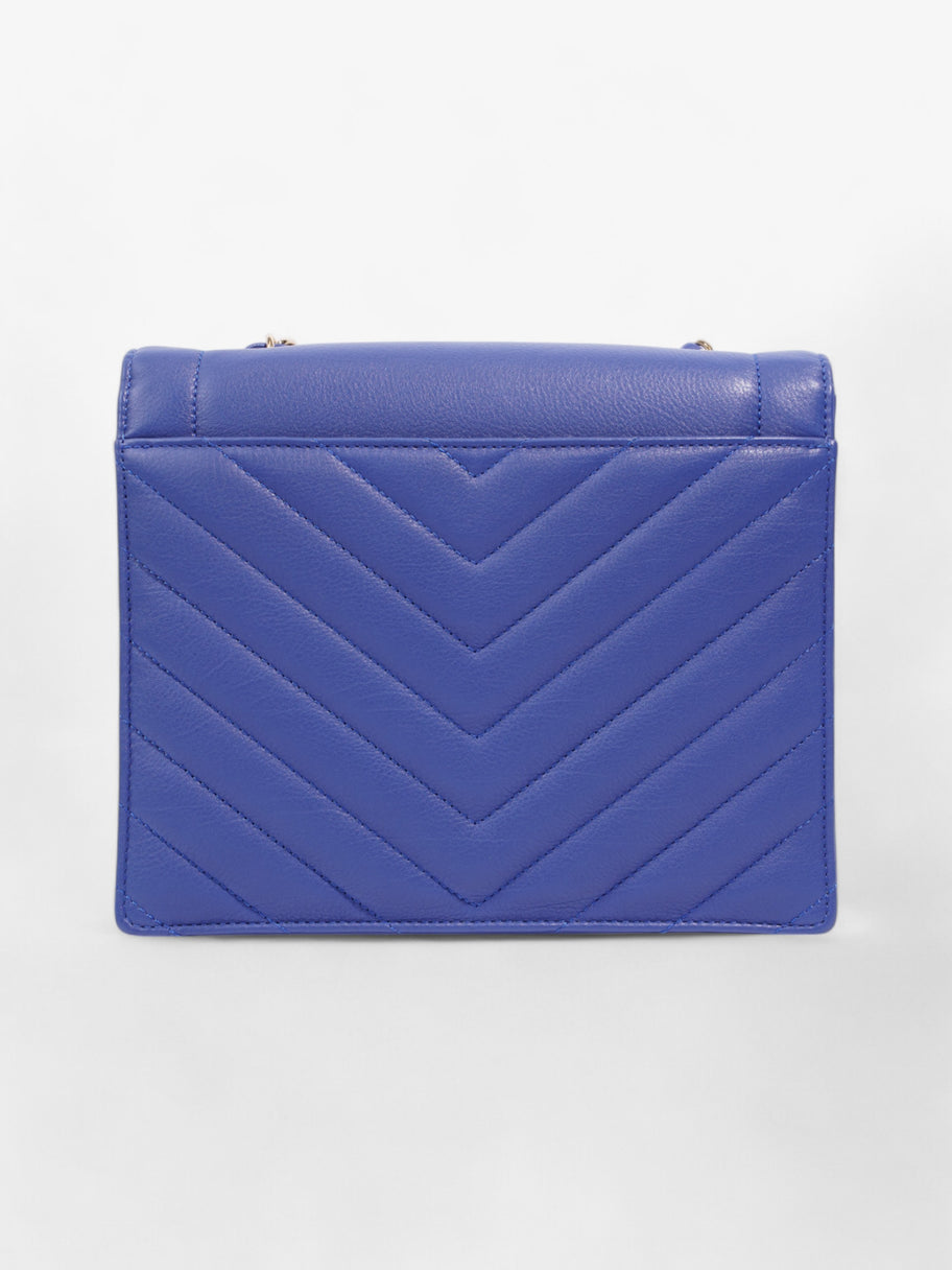 Chanel Envelope Flap Bag Blue Calfskin Leather Image 4