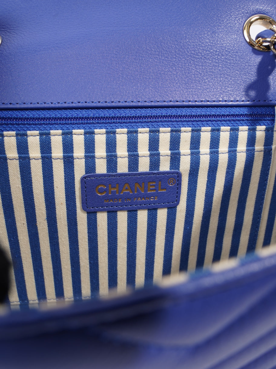 Chanel Envelope Flap Bag Blue Calfskin Leather Image 9