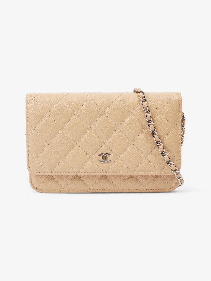  Chanel Wallet on Chain Beige Caviar Leather