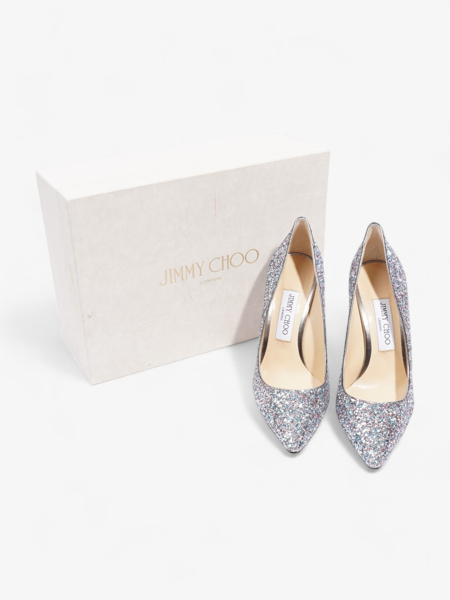 Jimmy Choo Romy Heels 100mm Bubblegum Mix Glitter EU 38 UK 5 Image 10