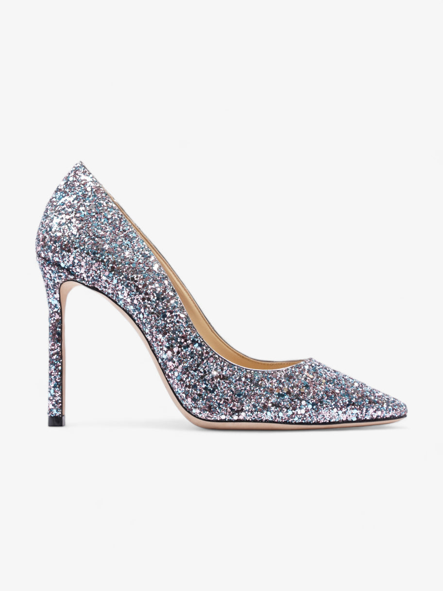 Jimmy Choo Romy Heels 100mm Bubblegum Mix Glitter EU 38 UK 5 Image 1