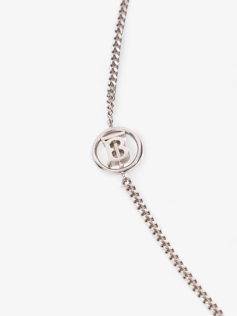  Burberry TB Chain Necklace Silver Base Metal