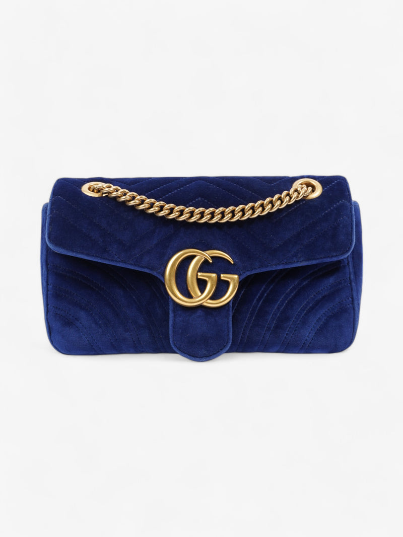  Gucci GG Marmont Midnight Blue Velvet Small