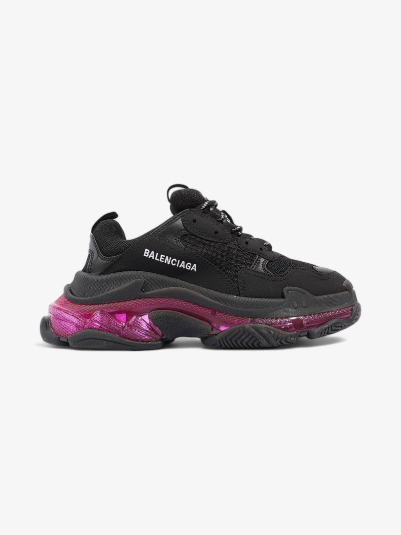  Balenciaga Triple S Clear Sole Black / Pink Neon Mesh EU 39 UK 6