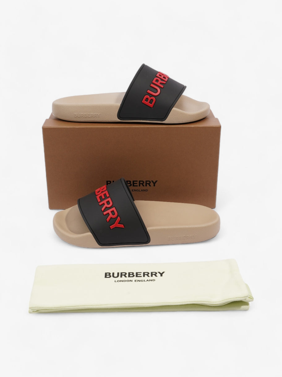 Burberry Logo Slider Black / Red / Beige Rubber EU 37 UK 4 Image 10