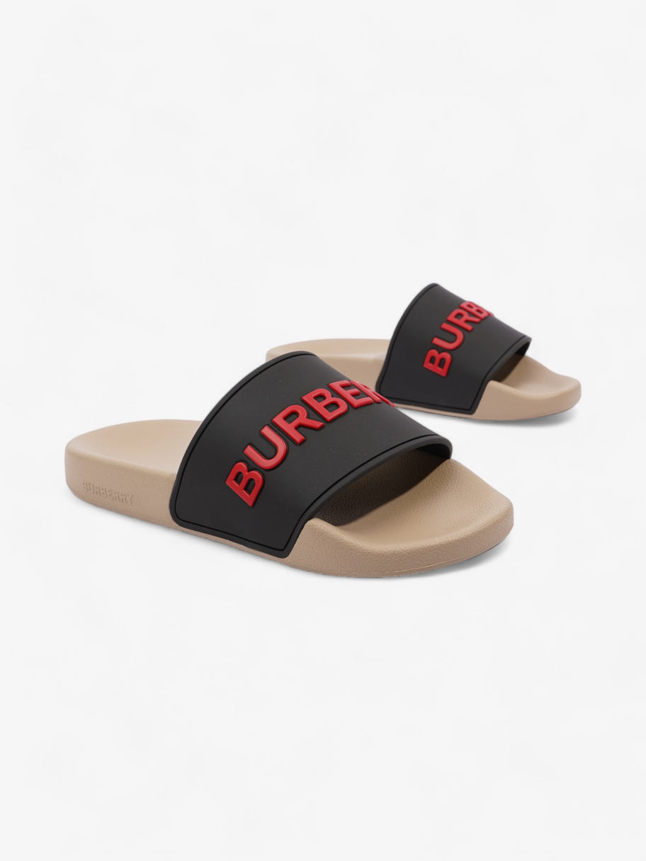 Burberry Logo Slider Black / Red / Beige Rubber EU 37 UK 4 Image 2