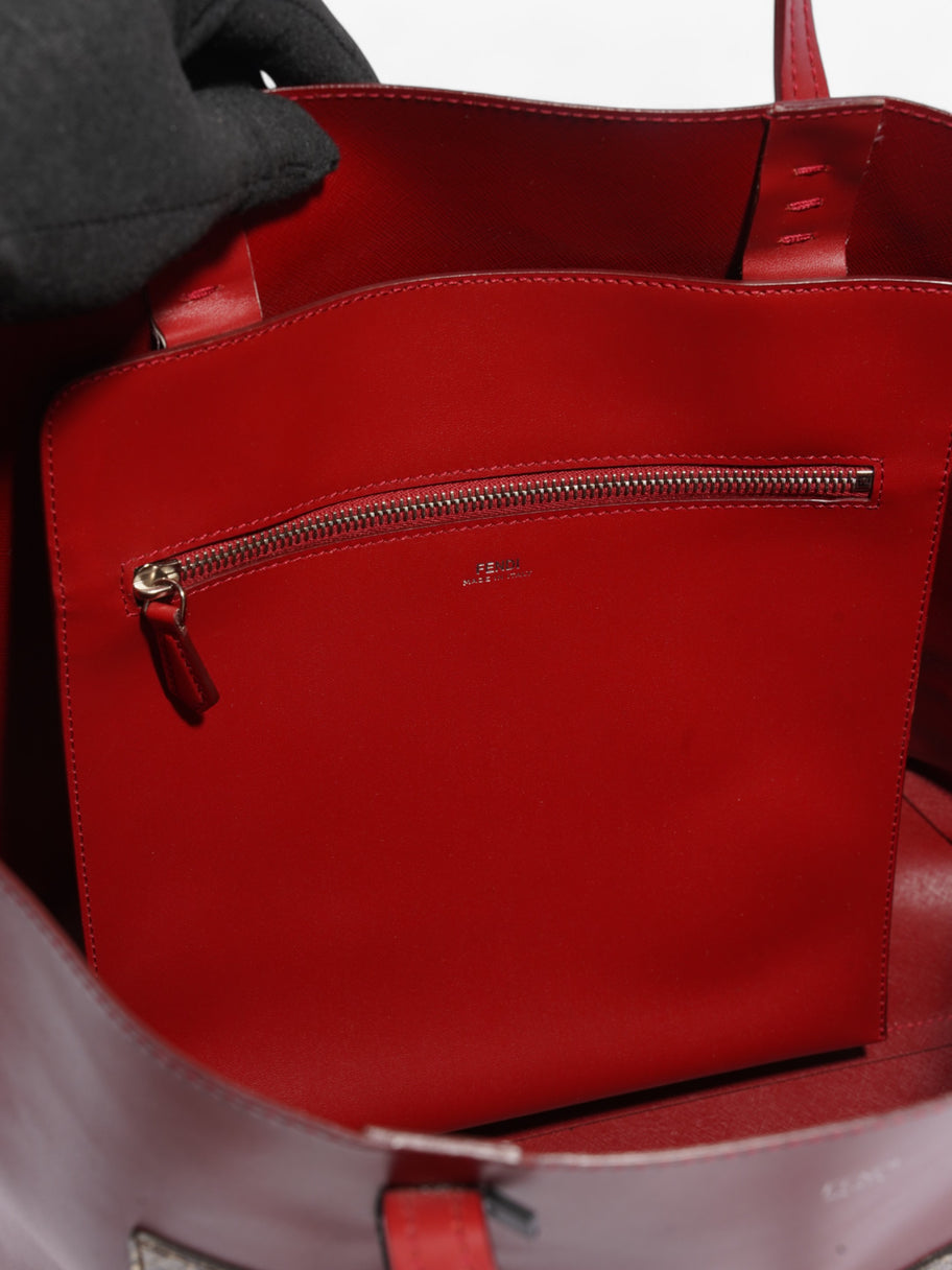 Fendi Monster Eye Tote Red / Snake Leather Image 7