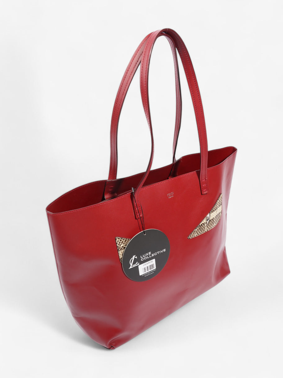 Fendi Monster Eye Tote Red / Snake Leather Image 10