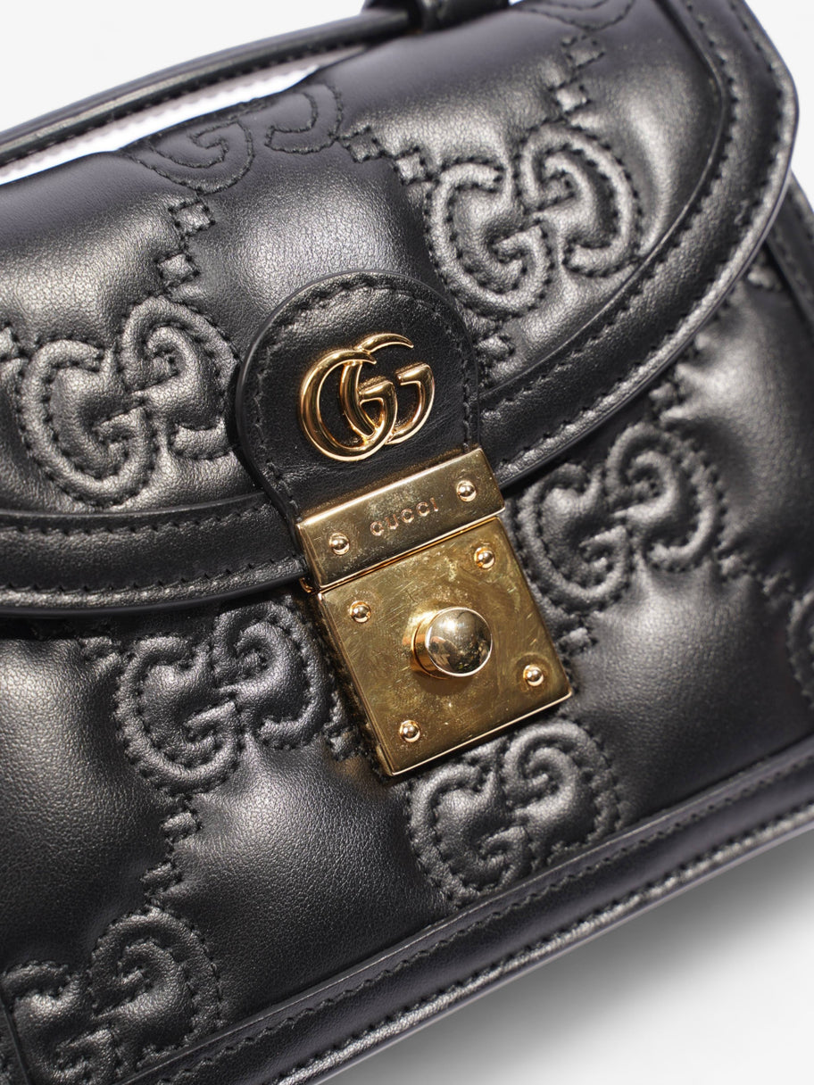 GG Matelasse Top Handle Black Matelasse Leather Small Image 2