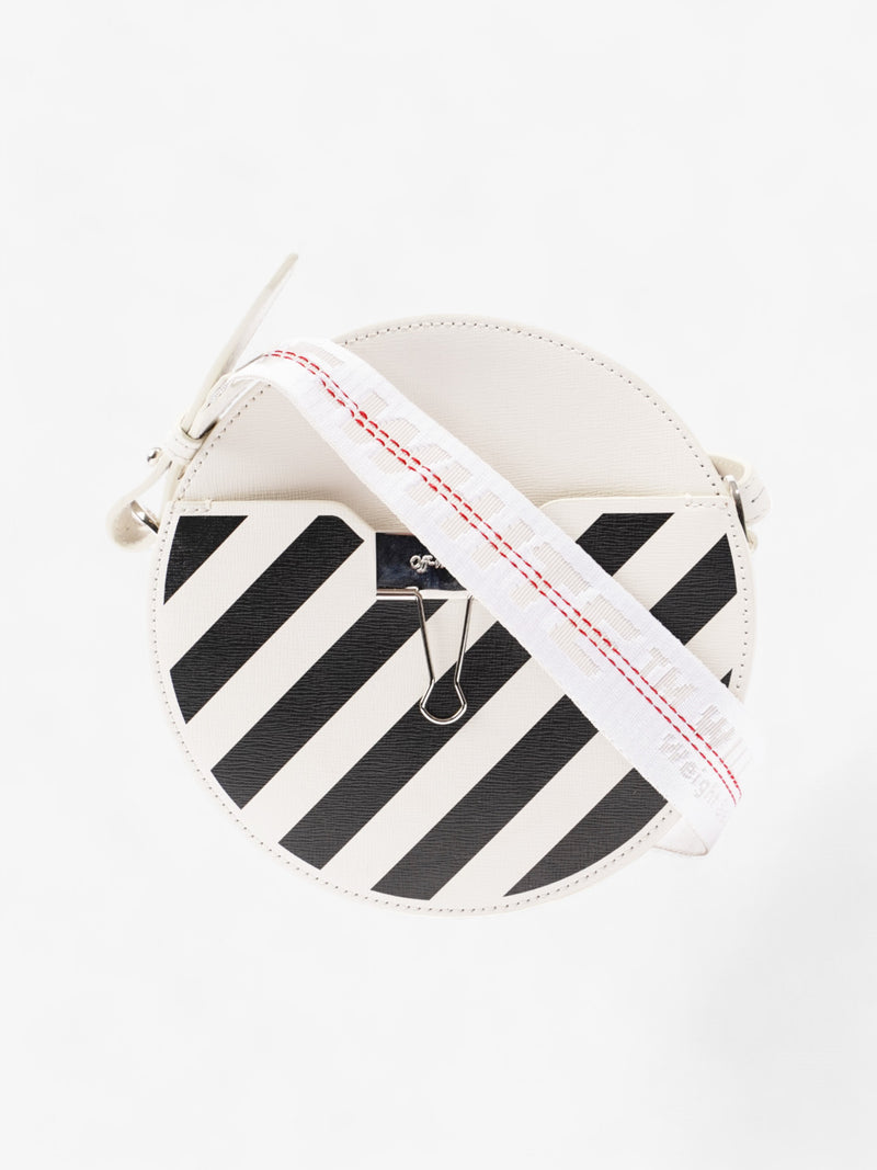  Off White Diag Circle Bag White / Black Leather