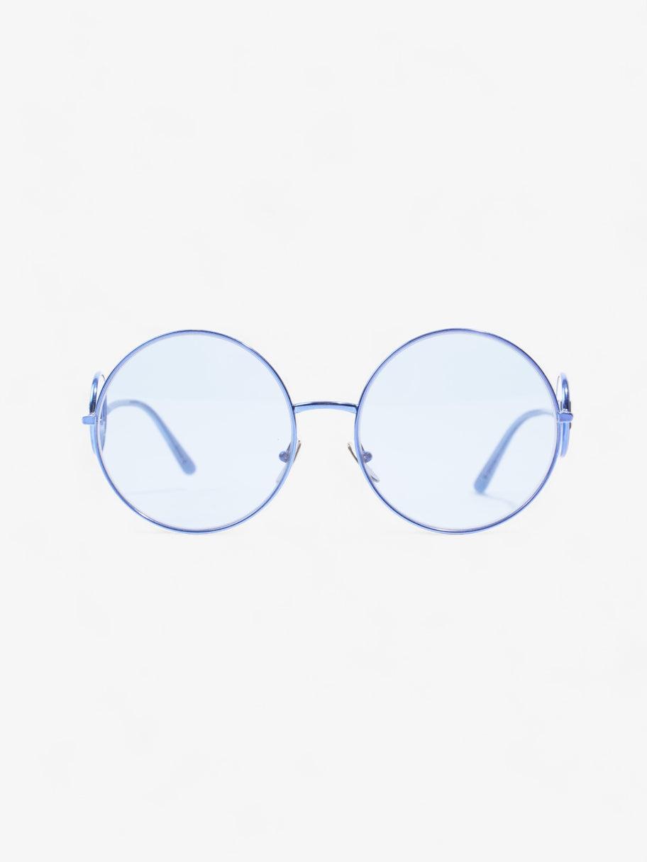 Dolce and Gabbana DG Round Sunglasses Metallic Blue Acetate 140mm Image 1