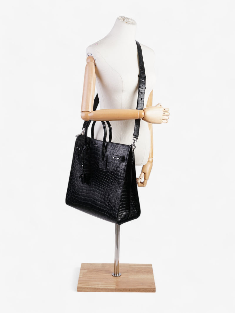  Saint Laurent Sac De Jour Black Embossed Leather North/South