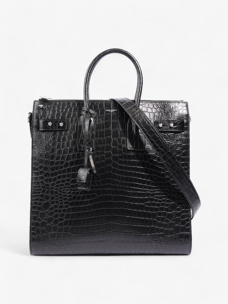  Saint Laurent Sac De Jour Black Embossed Leather North/South