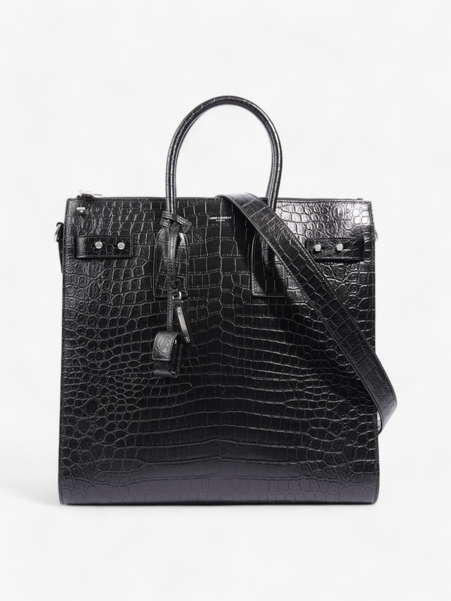 Saint Laurent Sac De Jour Black Embossed Leather North/South Image 1