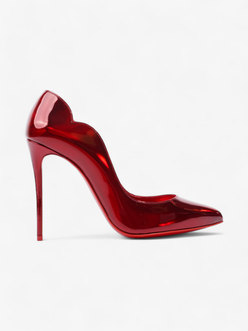  Christian Louboutin Hot Chick Heels 100 Metallic Red Patent Leather EU 39 UK 6