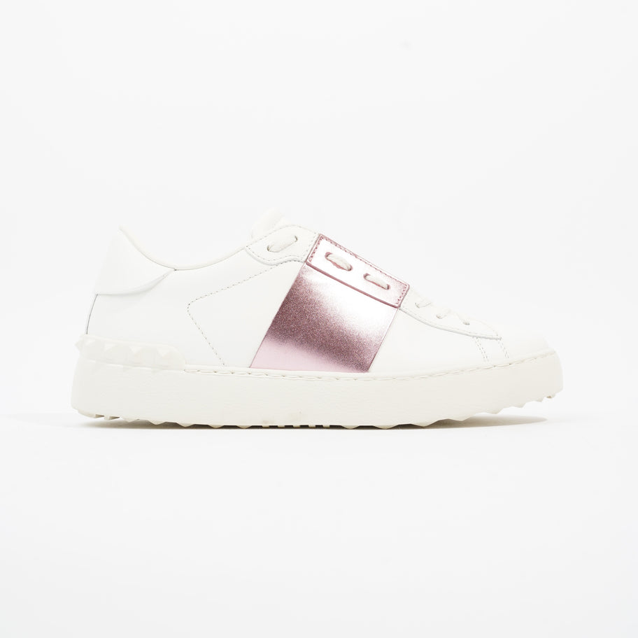 Open Sneakers White / Pink Leather EU 37.5 UK 4.5 Image 1
