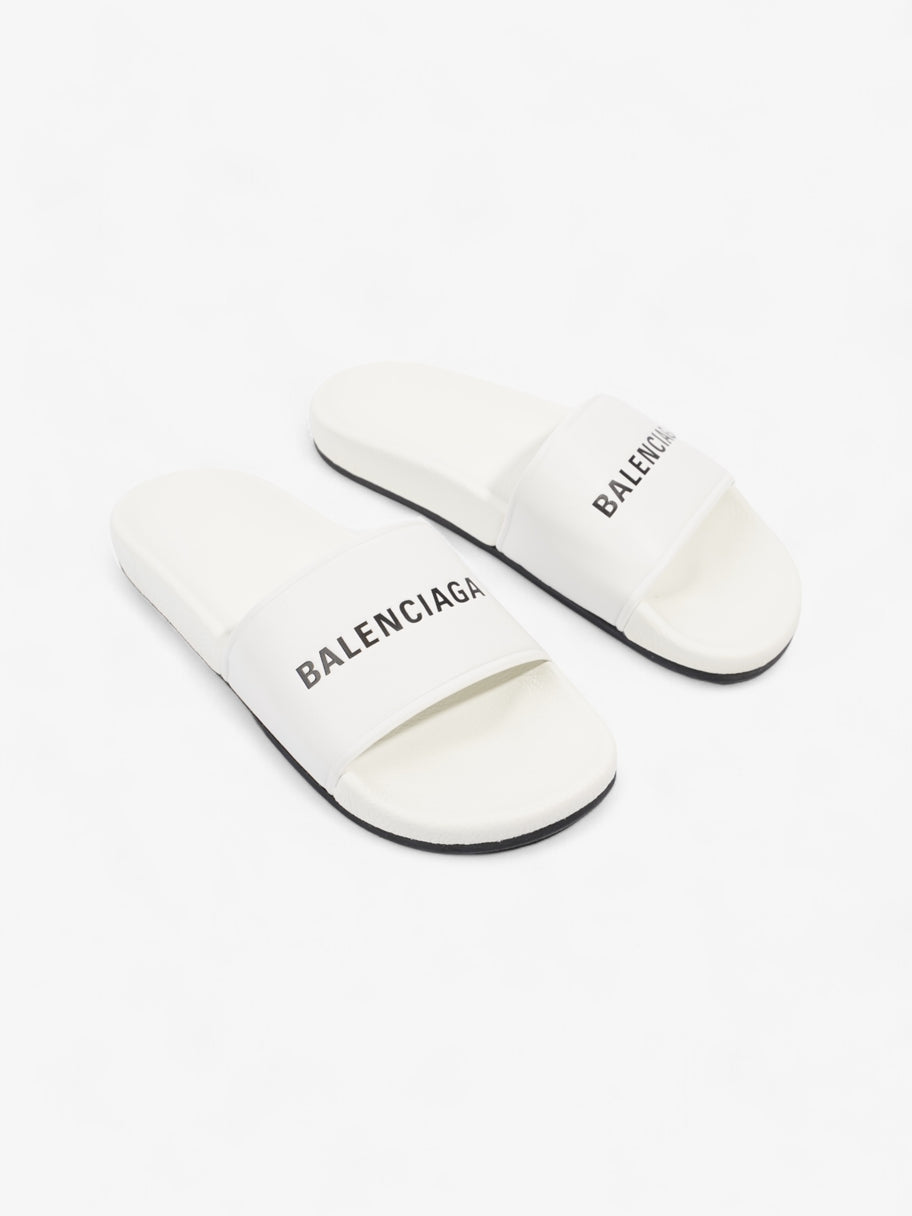 Balenciaga Logo Slider White / Black Nappa Leather EU 40 UK 7 Image 2