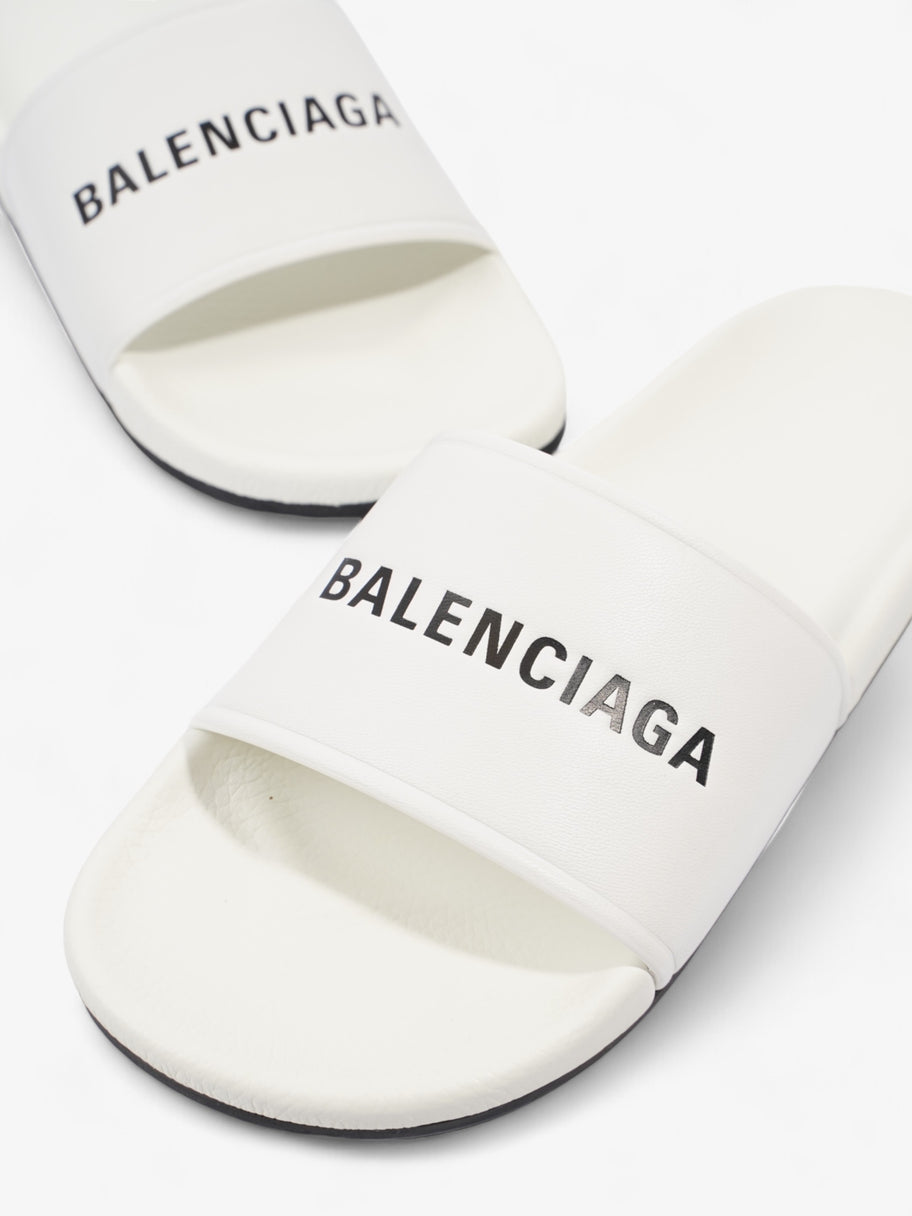 Balenciaga Logo Slider White / Black Nappa Leather EU 40 UK 7 Image 9