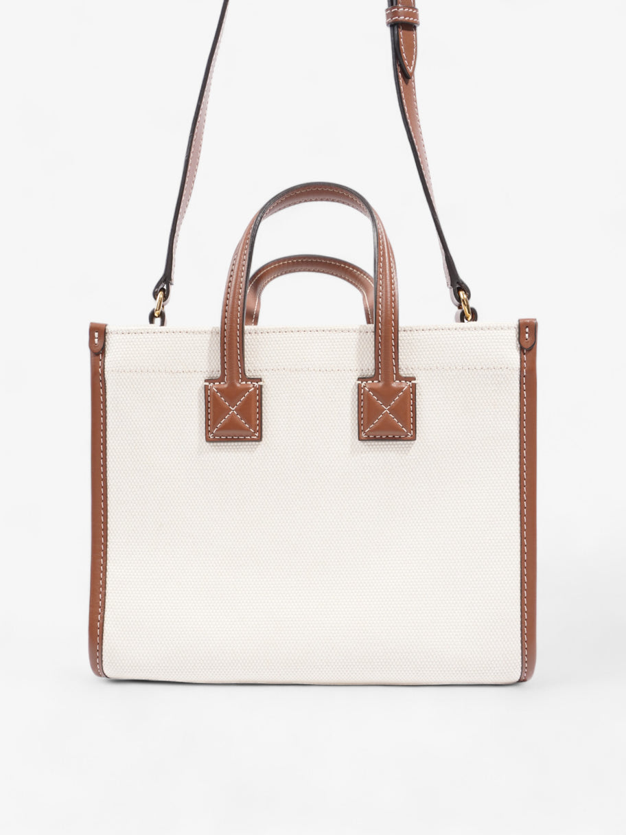 Burberry Freya Horseferry Tote Natural / Tan Cotton Mini Image 4