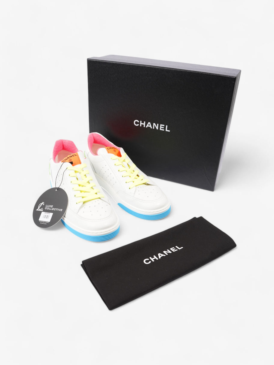 Chanel Logo Sneakers White  / Green / Blue Leather EU 46 UK 12 Image 10