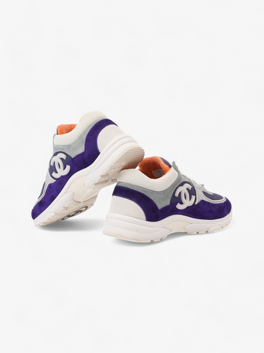 Chanel CC Logo Sneakers Blue / White / Orange Suede EU 39.5 UK 6.5 Image 9