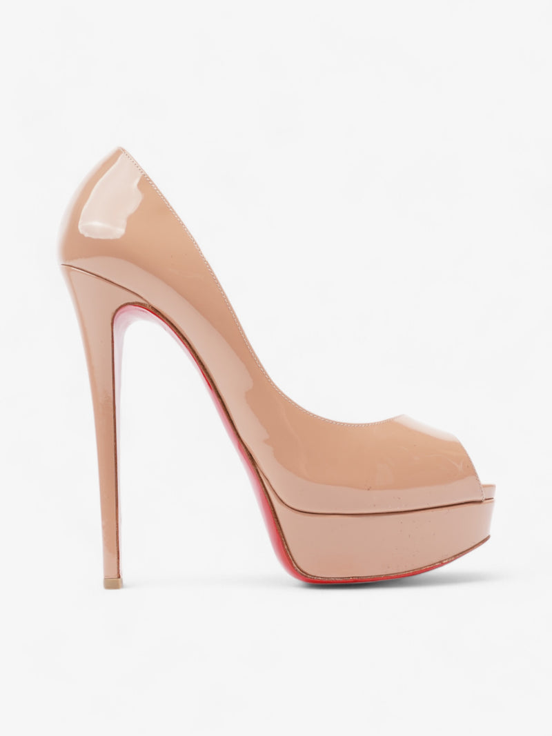  Christian Louboutin Lady Peep 150 Nude Patent Leather EU 39.5 UK 6.5