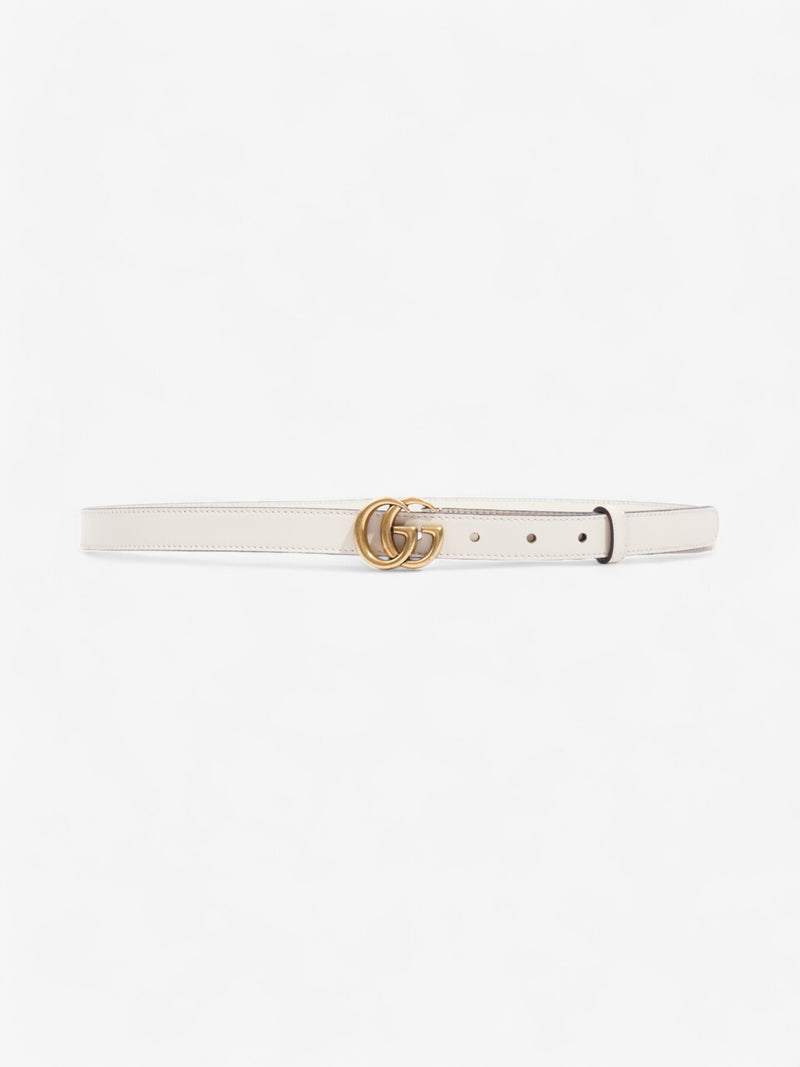  Gucci GG Marmont Thin Belt Cream / Gold Leather 85cm / 34