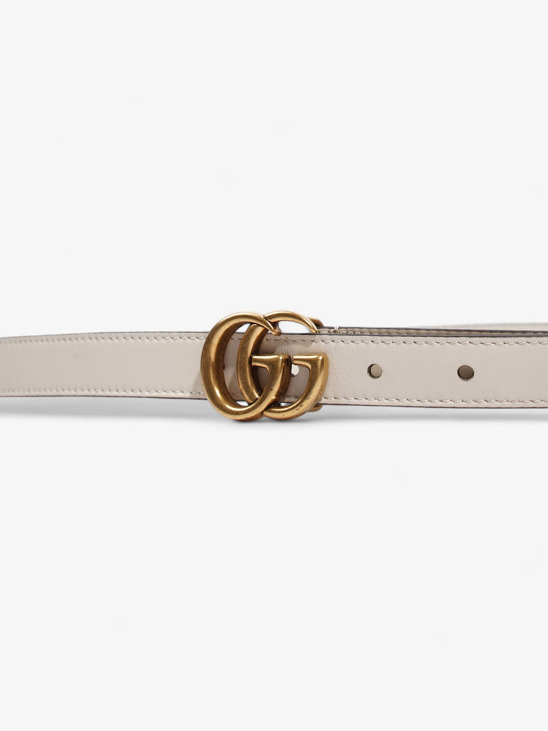  Gucci GG Marmont Thin Belt Cream / Gold Leather 85cm / 34