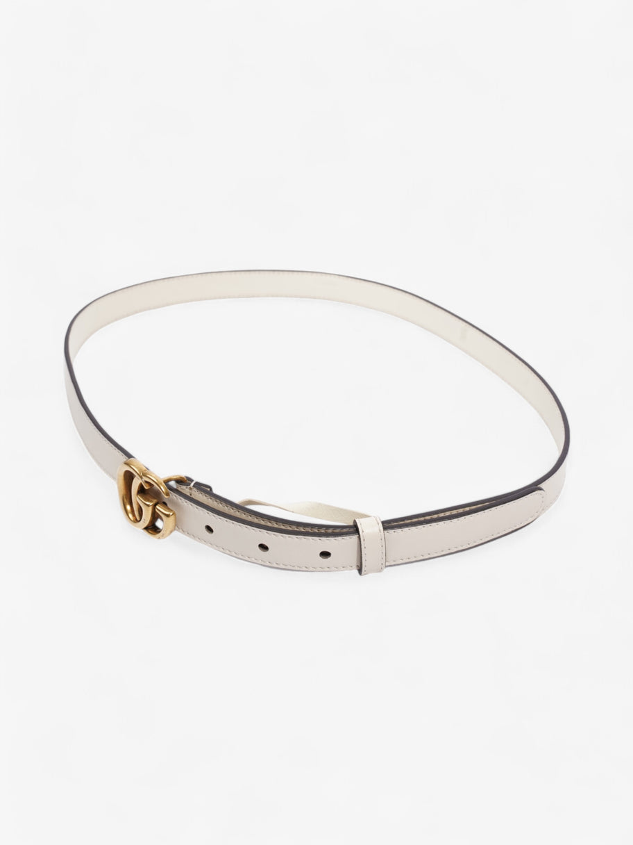 Gucci GG Marmont Thin Belt Cream / Gold Leather 85cm / 34