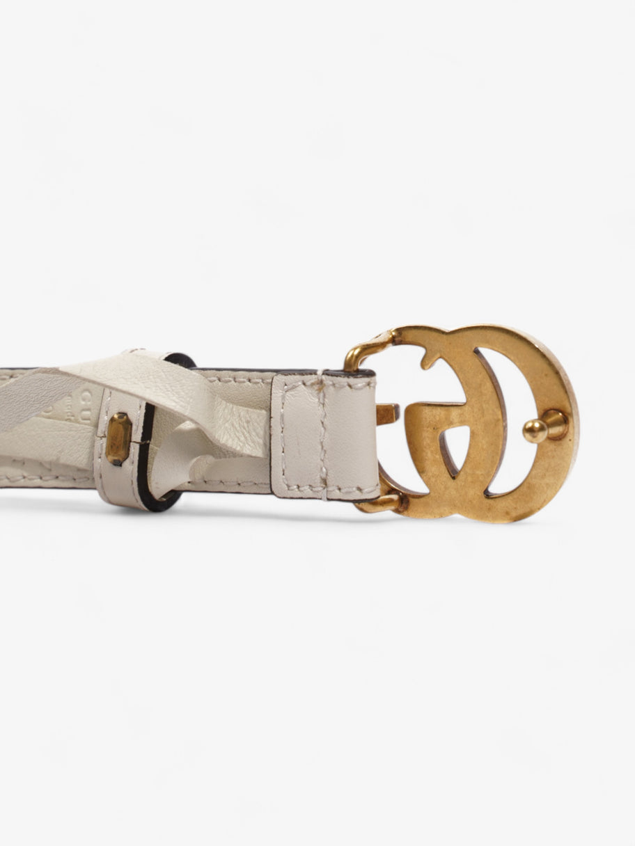 Gucci GG Marmont Thin Belt Cream / Gold Leather 85cm / 34