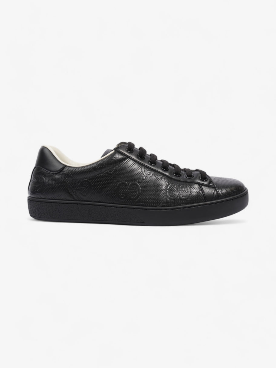 Gucci GG Ace Embossed Trainers Black Leather EU 41 UK 7 Image 1