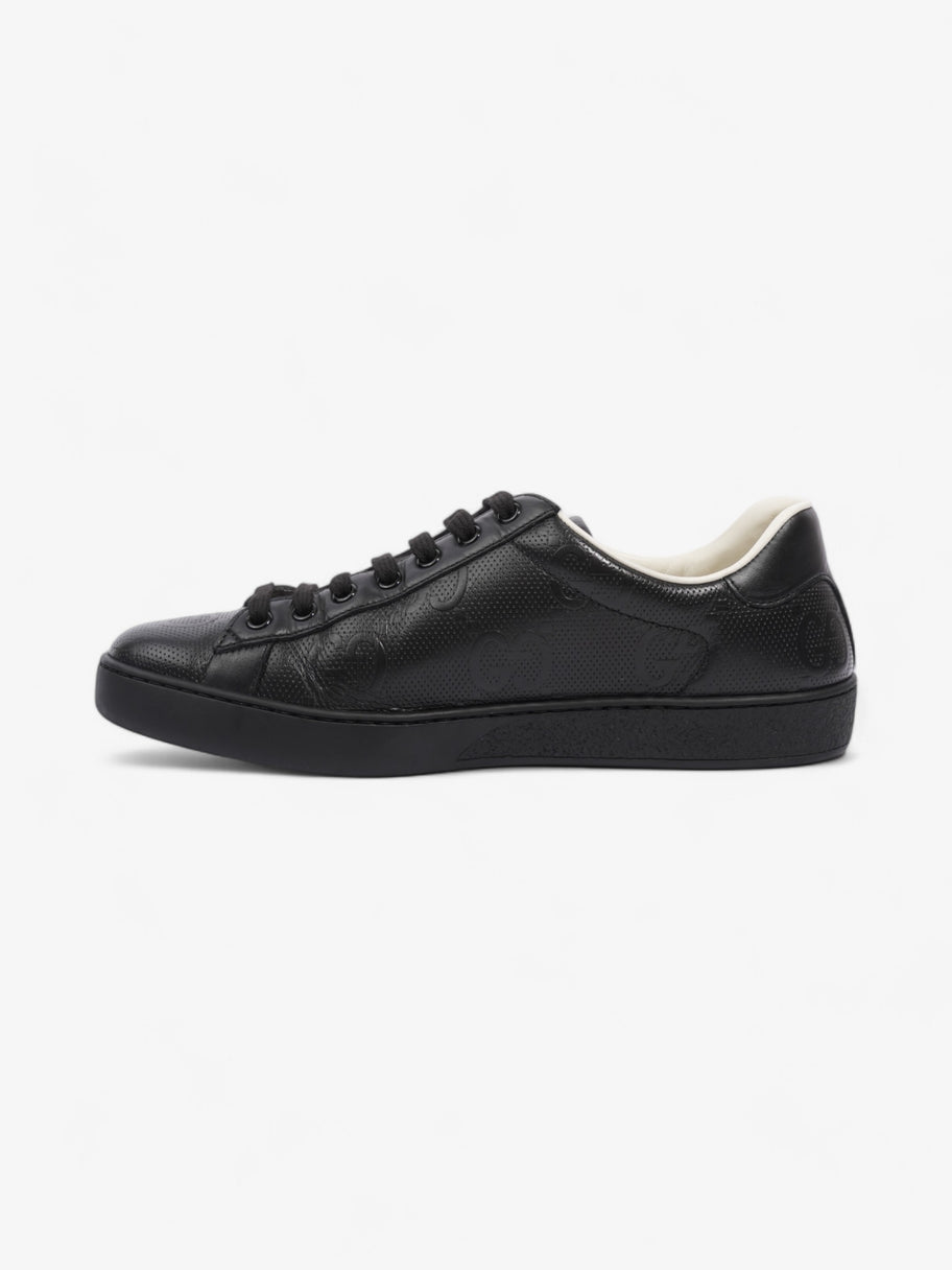 Gucci GG Ace Embossed Trainers Black Leather EU 41 UK 7 Image 3