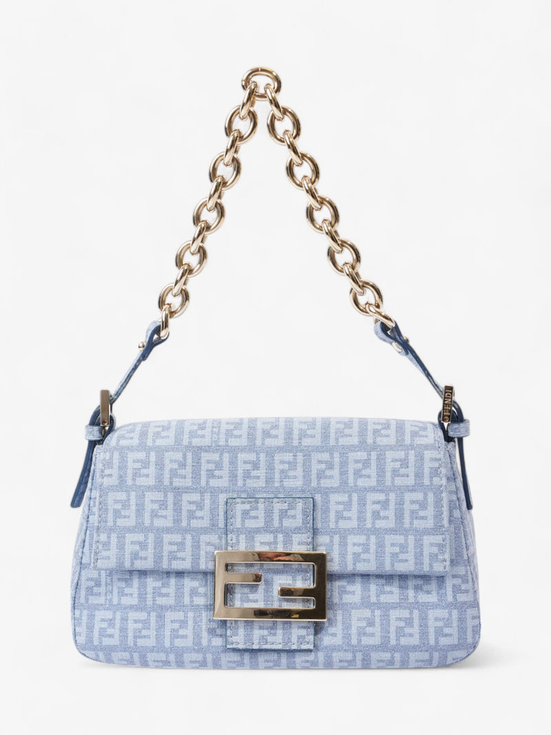  Fendi Mama Baguette Blue Canvas Mini