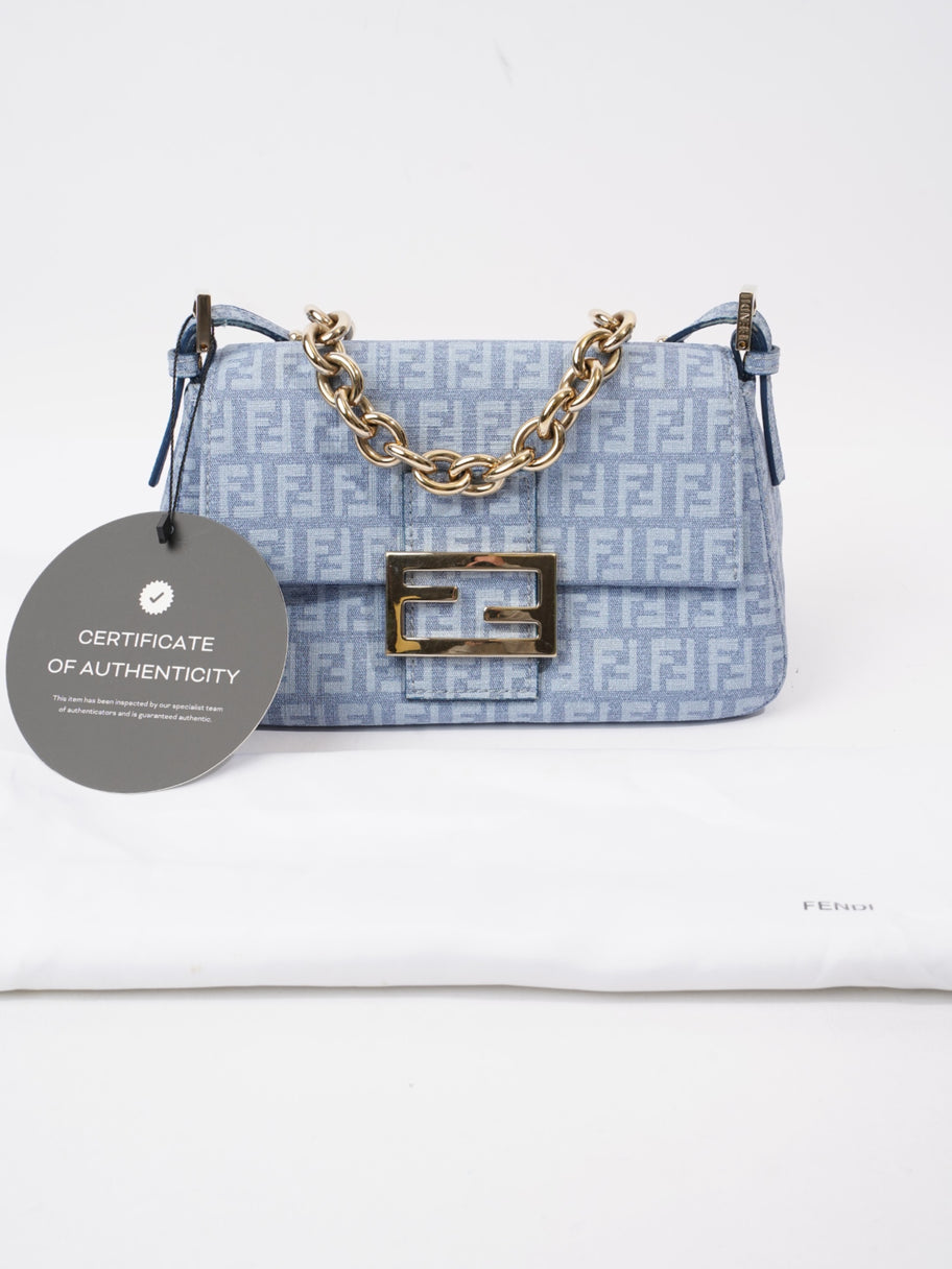 Fendi Mama Baguette Blue Canvas Mini Image 10