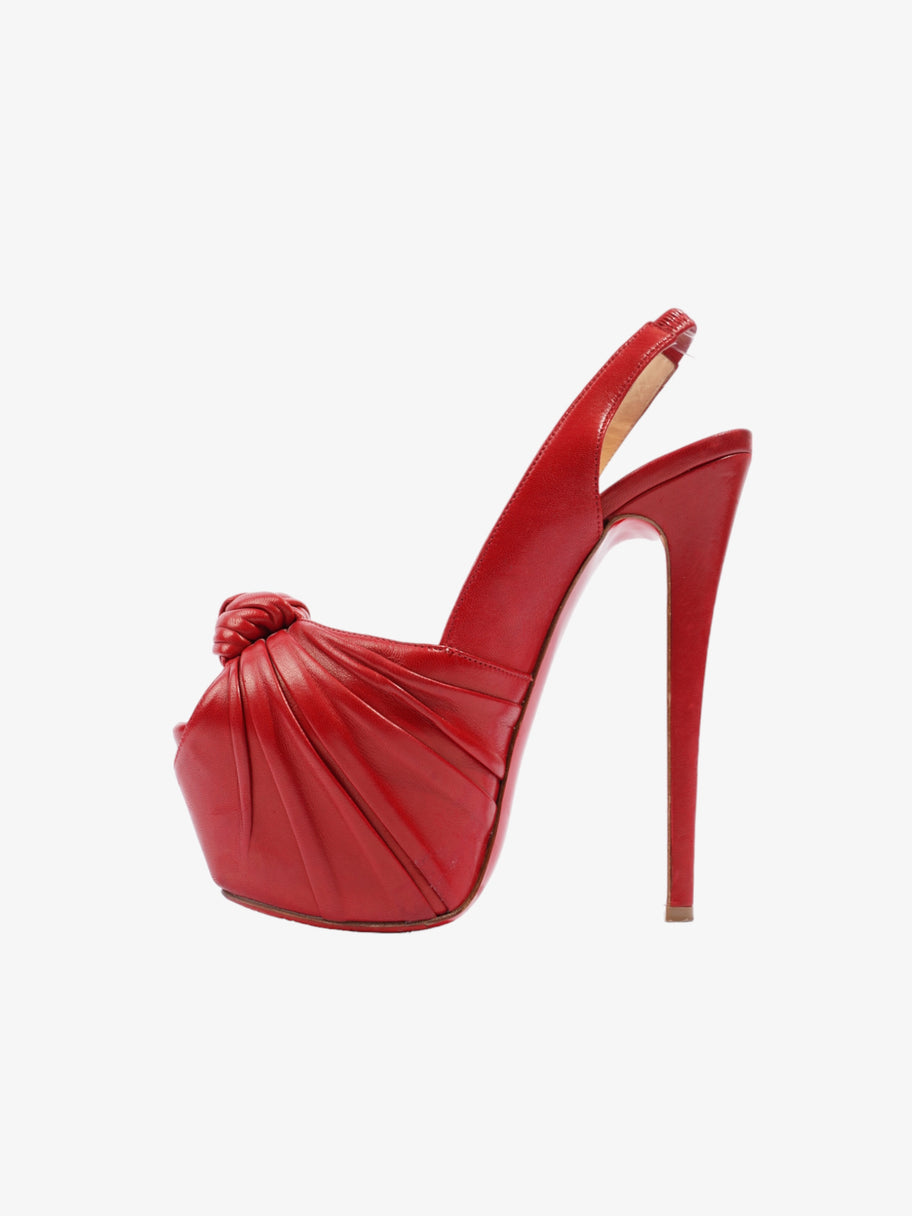 Pleated Accents Slingback Pumps 125mm Red Leather EU 36 UK 3 Image 3