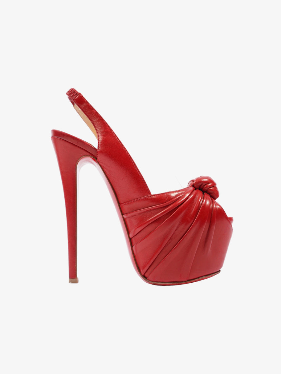 Pleated Accents Slingback Pumps 125mm Red Leather EU 36 UK 3 Image 4