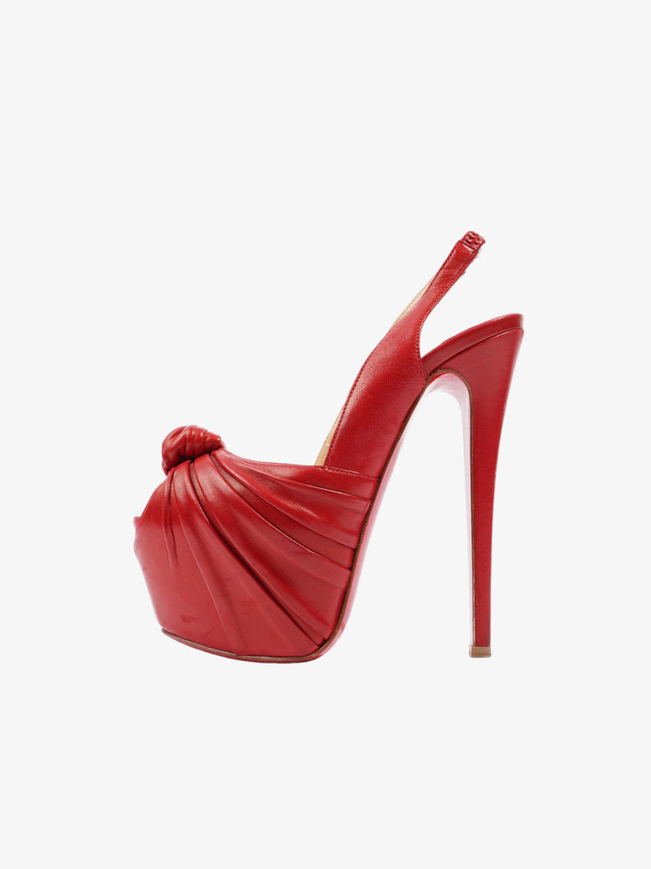 Pleated Accents Slingback Pumps 125mm Red Leather EU 36 UK 3 Image 5