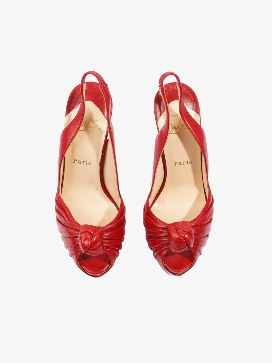 Pleated Accents Slingback Pumps 125mm Red Leather EU 36 UK 3 Image 8