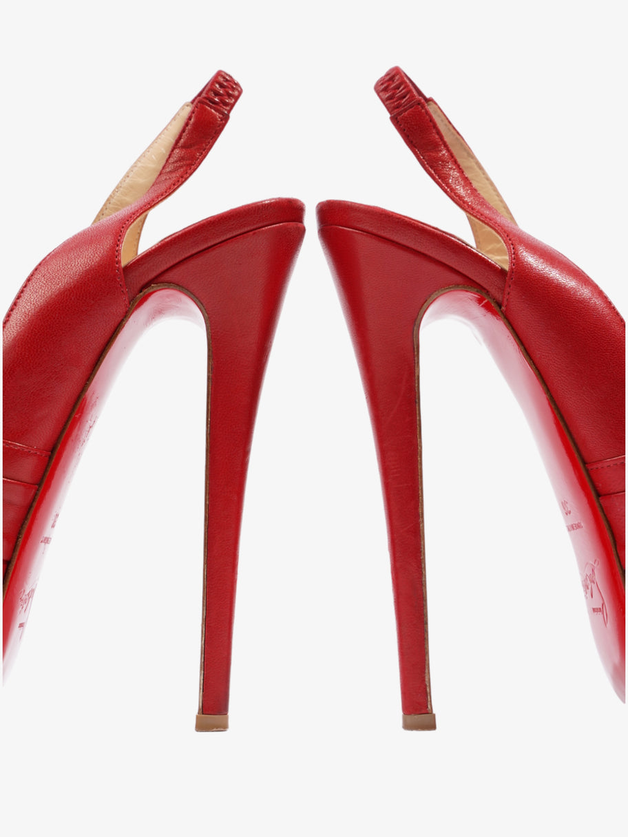 Pleated Accents Slingback Pumps 125mm Red Leather EU 36 UK 3 Image 9