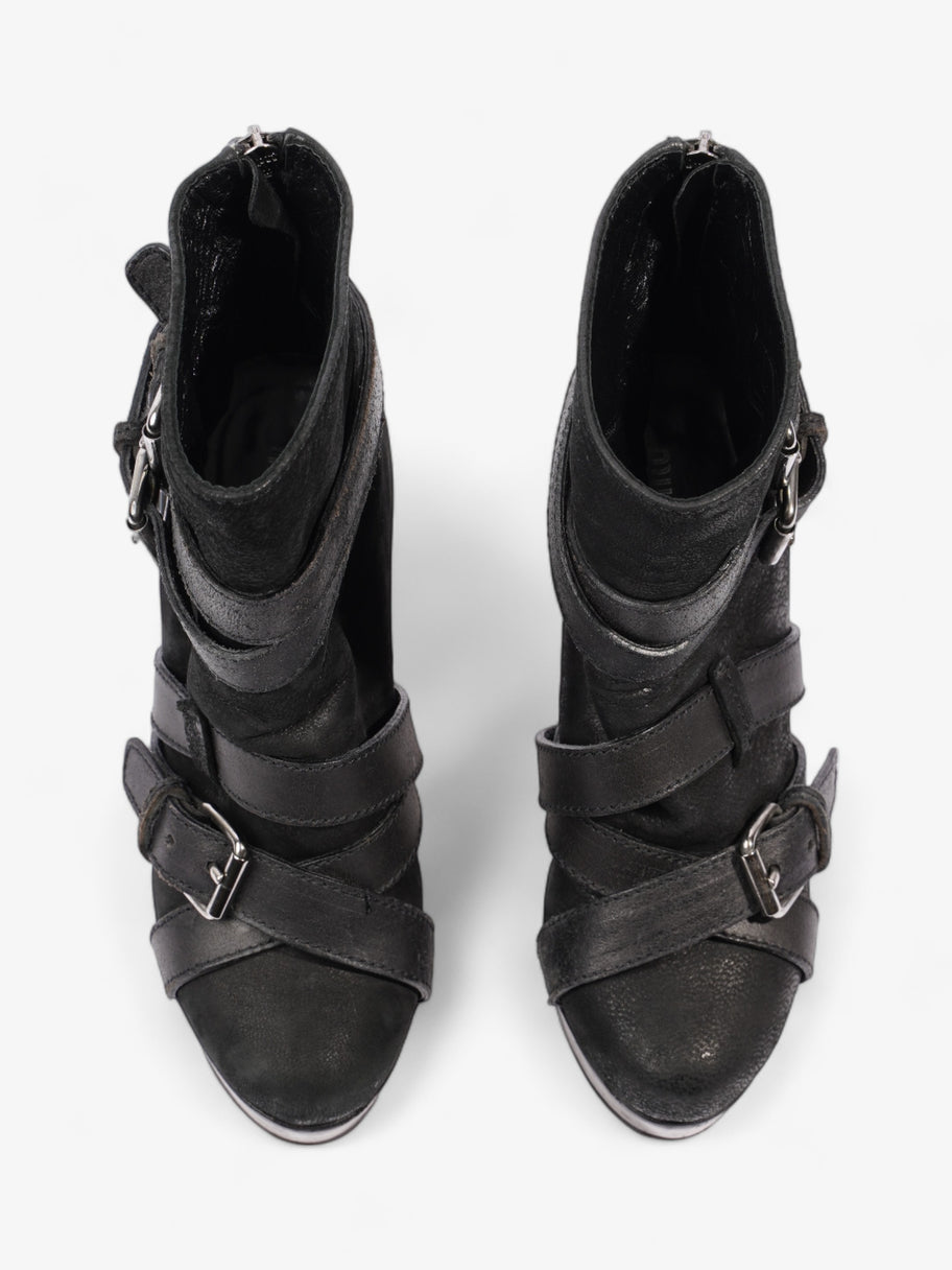 Miu Miu Buckle Strap Platform Boots 125mm Black Leather EU 36 UK 3 Image 8