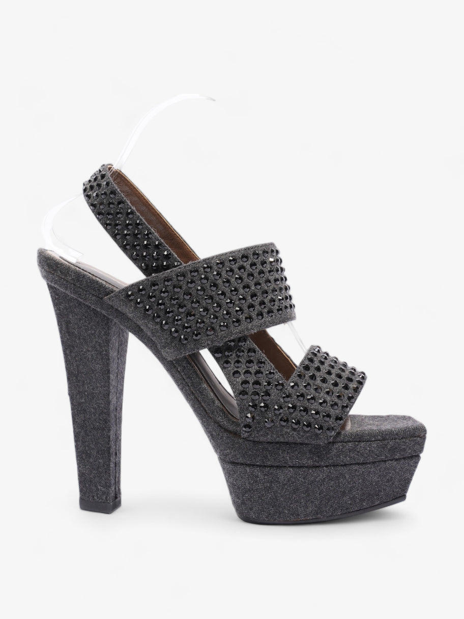 Grey embellished heels best sale