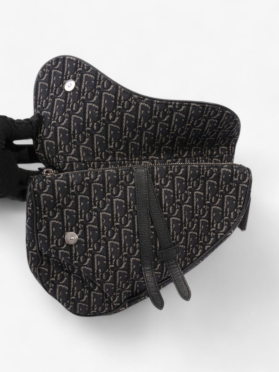 Christian Dior Saddle Bag Black Oblique Canvas Image 7