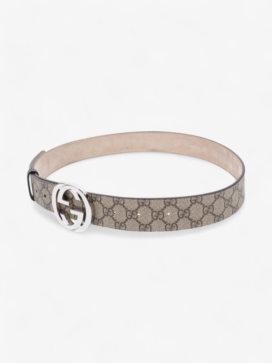 Gucci Interlocking G Belt GG Supreme / Silver Canvas 100cm / 40