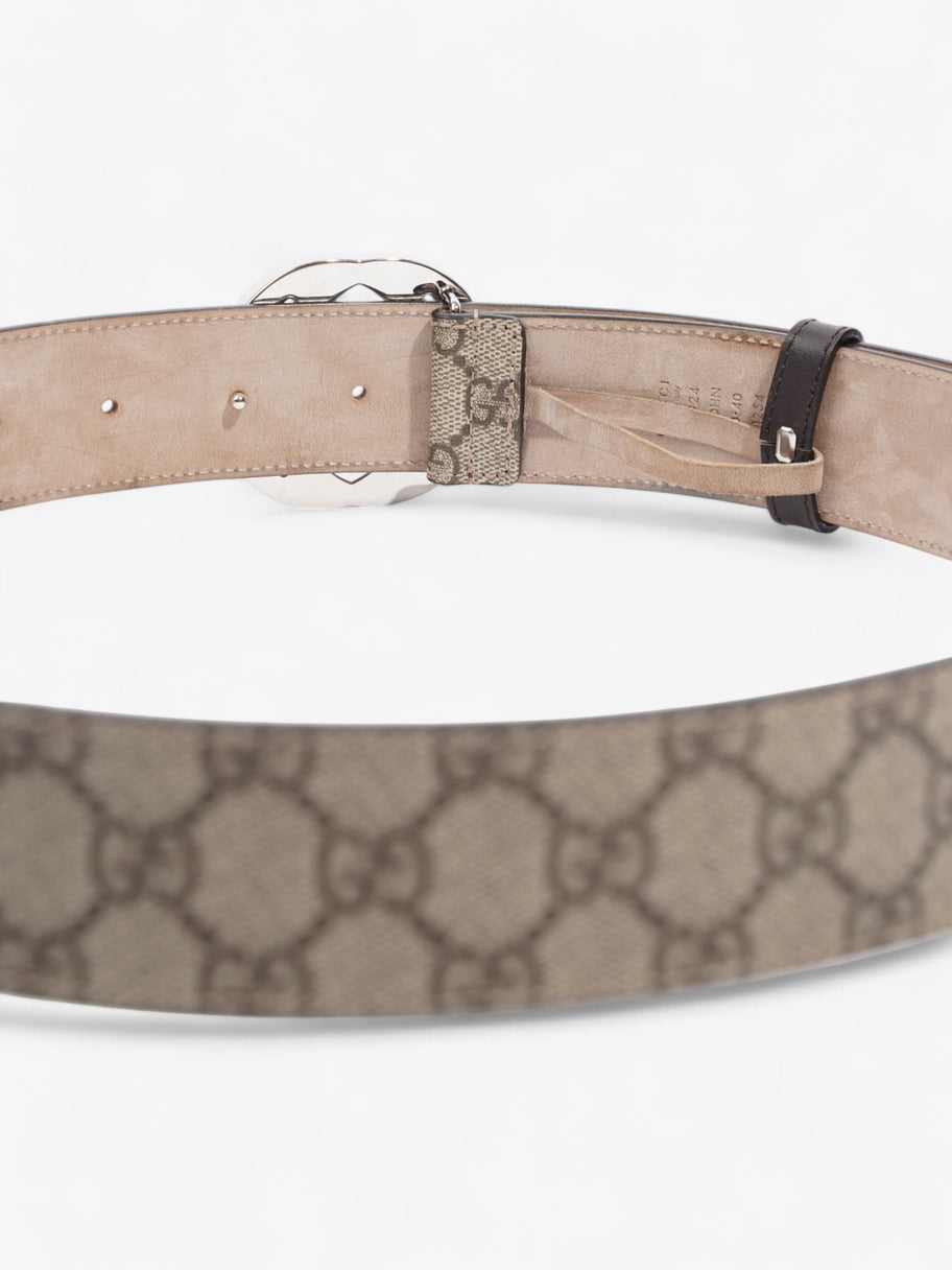 Gucci Interlocking G Belt GG Supreme / Silver Canvas 100cm / 40