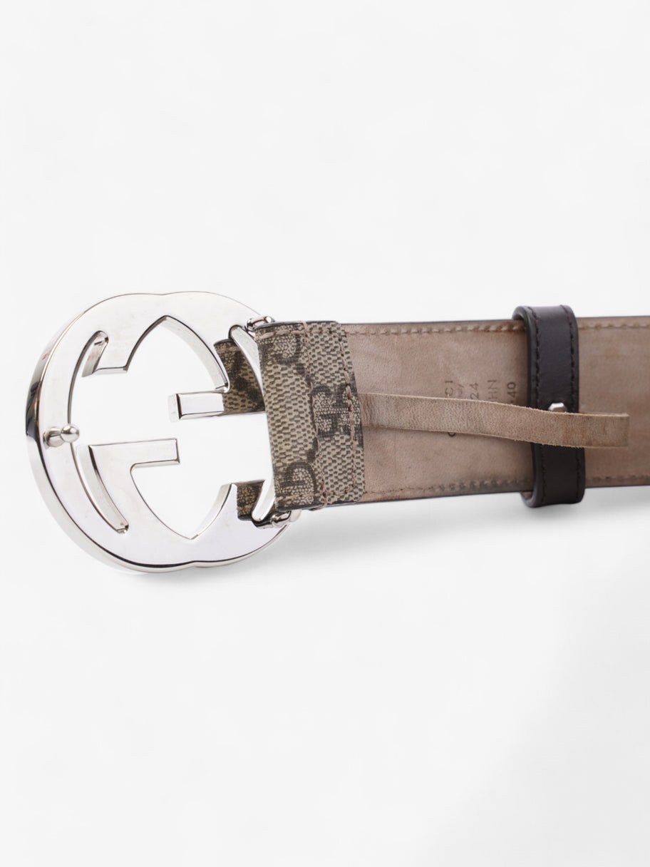 Gucci Interlocking G Belt GG Supreme / Silver Canvas 100cm / 40