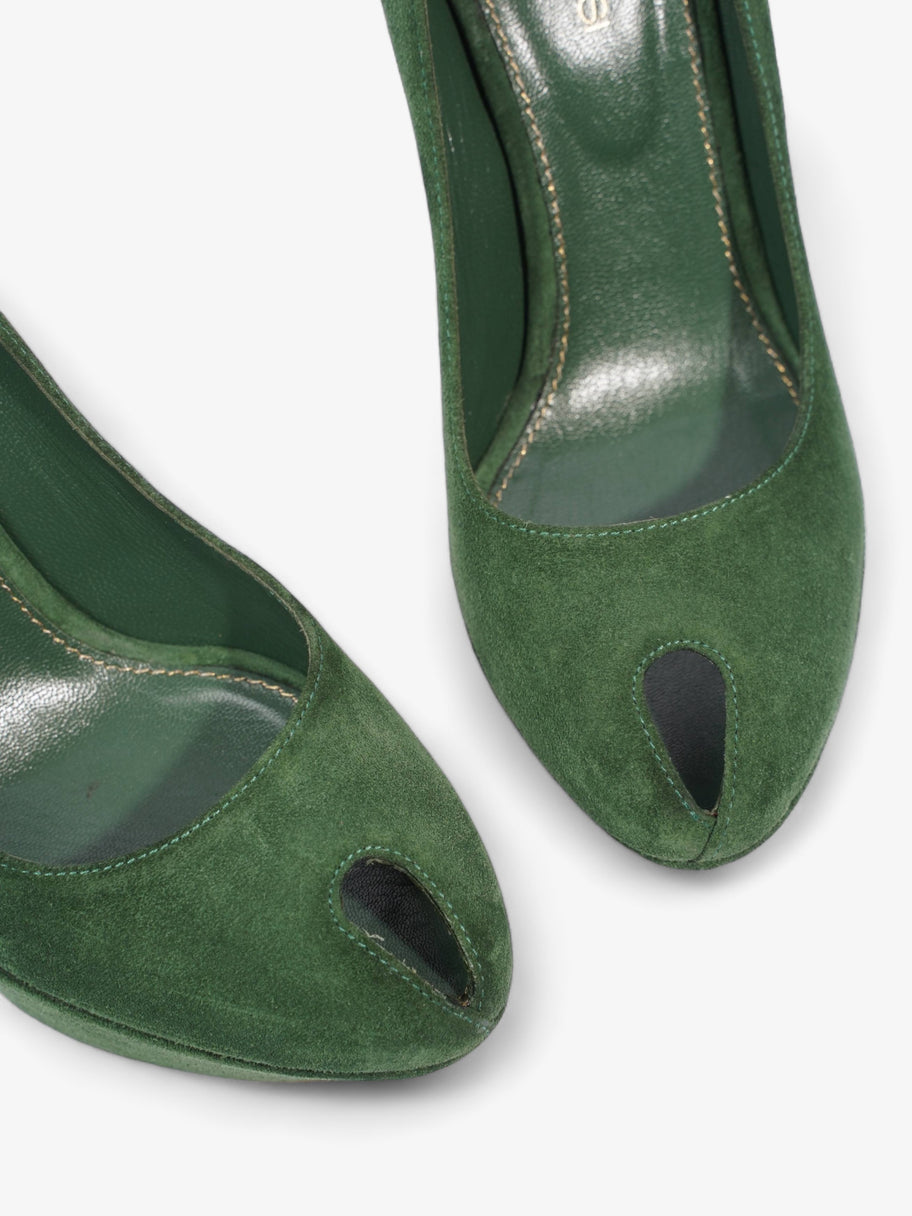 Peep Tote Pump 110 Green Suede EU 35 UK 2 Image 10