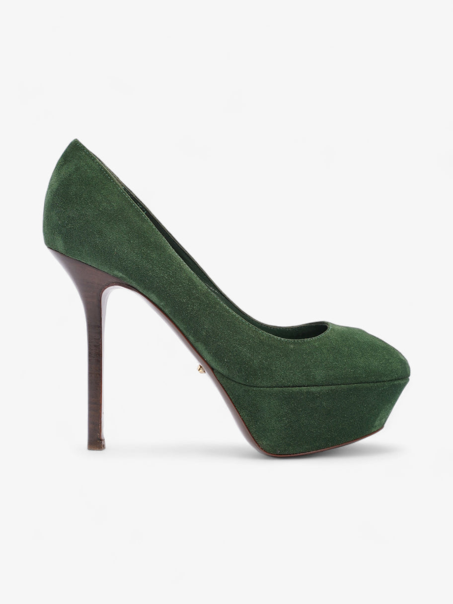 Peep Tote Pump 110 Green Suede EU 35 UK 2 Image 1